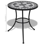 vidaXL Masă de bistro, alb și negru, 60 cm, mozaic vidaXL Masă de bistro, alb și negru, 60 cm, mozaic
