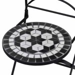 vidaXL Scaune bistro pliante, 2 buc., negru și alb, ceramică vidaXL Scaune bistro pliante, 2 buc., negru și alb, ceramică