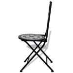 vidaXL Scaune bistro pliante, 2 buc., negru și alb, ceramică vidaXL Scaune bistro pliante, 2 buc., negru și alb, ceramică