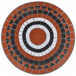 vidaXL Masă de bistro, cărămiziu și alb, 60 cm, mozaic