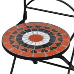 vidaXL Scaune bistro pliante, 2 buc., cărămiziu și alb, ceramică vidaXL Scaune bistro pliante, 2 buc., cărămiziu și alb, ceramică