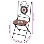 vidaXL Scaune bistro pliante, 2 buc., cărămiziu și alb, ceramică vidaXL Scaune bistro pliante, 2 buc., cărămiziu și alb, ceramică