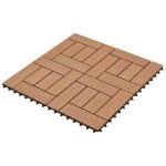 Set de 11 bucăți de plăci 30 x 30 cm din WPC 1 mp, maro