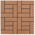 Set de 11 bucăți de plăci 30 x 30 cm din WPC 1 mp, maro