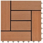 Set de 11 bucăți de plăci 30 x 30 cm din WPC 1 mp, maro