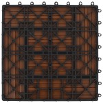 Set de 11 bucăți de plăci 30 x 30 cm din WPC 1 mp, maro