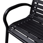 vidaXL Bancă de grădină, negru, 125 cm, oțel și WPC vidaXL Bancă de grădină, negru, 125 cm, oțel și WPC