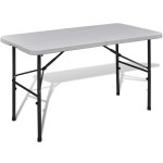Masă grădină pliabilă HDPE 122 cm Alb Masă grădină pliabilă HDPE 122 cm Alb