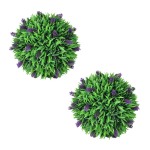 Set de 2 arbuști ornamentali artificiali, bilă cu lavandă, 30 cm Set de 2 arbuști ornamentali artificiali, bilă cu lavandă, 30 cm