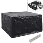vidaXL Husă mobilier grădină, 8 ocheți, 172x113x73 cm vidaXL Husă mobilier grădină, 8 ocheți, 172x113x73 cm