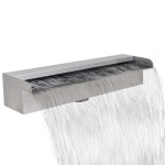 Fântână de piscină dreptunghiulară cu cascadă 45 cm oțel inoxidabil Fântână de piscină dreptunghiulară cu cascadă 45 cm oțel inoxidabil