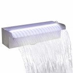 vidaXL Fântână piscină dreptunghiulară LED-uri 30 cm oțel inoxidabil vidaXL Fântână piscină dreptunghiulară LED-uri 30 cm oțel inoxidabil