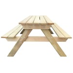 vidaXL Masă de picnic, 150 x 135 x 71,5 cm, lemn