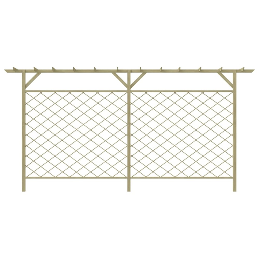 vidaXL Gard de grădină cu zăbrele și pergolă, lemn