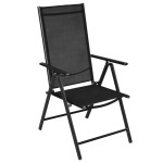 vidaXL Scaune pliante de grădină, 4 buc., negru, aluminiu și textilenă vidaXL Scaune pliante de grădină, 4 buc., negru, aluminiu și textilenă