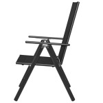 vidaXL Scaune pliante de grădină, 4 buc., negru, aluminiu și textilenă vidaXL Scaune pliante de grădină, 4 buc., negru, aluminiu și textilenă