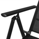 vidaXL Scaune pliante de grădină, 4 buc., negru, aluminiu și textilenă vidaXL Scaune pliante de grădină, 4 buc., negru, aluminiu și textilenă