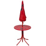 vidaXL Set bistro pentru copii de grădină, cu umbrelă, 3 piese, roșu vidaXL Set bistro pentru copii de grădină, cu umbrelă, 3 piese, roșu