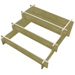 vidaXL Jardinieră cu 3 niveluri, 90 x 90 x 35 cm, lemn tratat vidaXL Jardinieră cu 3 niveluri, 90 x 90 x 35 cm, lemn tratat