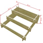 vidaXL Jardinieră cu 3 niveluri, 90 x 90 x 35 cm, lemn tratat vidaXL Jardinieră cu 3 niveluri, 90 x 90 x 35 cm, lemn tratat