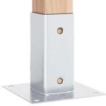 vidaXL Baze stâlp pătrate 4 buc Argintiu 61x61 mm Oțel galvanizat vidaXL Baze stâlp pătrate 4 buc Argintiu 61x61 mm Oțel galvanizat