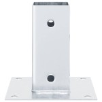 vidaXL Baze stâlp pătrate 4 buc Argintiu 61x61 mm Oțel galvanizat vidaXL Baze stâlp pătrate 4 buc Argintiu 61x61 mm Oțel galvanizat
