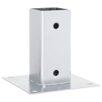 vidaXL Baze stâlp pătrate 4 buc Argintiu 71x71 mm Oțel galvanizat vidaXL Baze stâlp pătrate 4 buc Argintiu 71x71 mm Oțel galvanizat