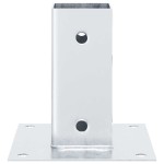 vidaXL Baze stâlp pătrate 4 buc Argintiu 71x71 mm Oțel galvanizat vidaXL Baze stâlp pătrate 4 buc Argintiu 71x71 mm Oțel galvanizat