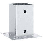 vidaXL Baze stâlp pătrate 4 buc Argintiu 81x81 mm Oțel galvanizat vidaXL Baze stâlp pătrate 4 buc Argintiu 81x81 mm Oțel galvanizat
