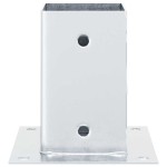 vidaXL Baze stâlp pătrate 4 buc Argintiu 91x91 mm Oțel galvanizat vidaXL Baze stâlp pătrate 4 buc Argintiu 91x91 mm Oțel galvanizat