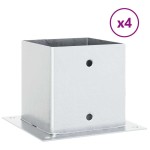 vidaXL Baze stâlp pătrate 4 buc Argintiu 141x141 mm Oțel galvanizat vidaXL Baze stâlp pătrate 4 buc Argintiu 141x141 mm Oțel galvanizat