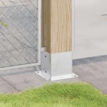 vidaXL Baze stâlp pătrate 12 buc Argintiu 141x141 mm Oțel galvanizat vidaXL Baze stâlp pătrate 12 buc Argintiu 141x141 mm Oțel galvanizat