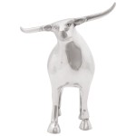 vidaXL Sculptură taur, argintiu, 20x17x23 cm, aluminiu vidaXL Sculptură taur, argintiu, 20x17x23 cm, aluminiu