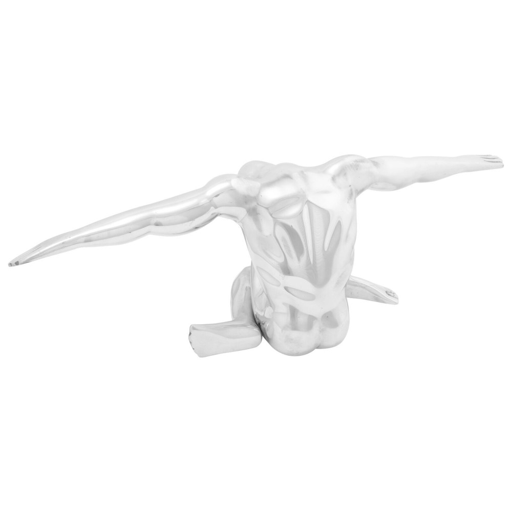 vidaXL Sculptură gânditorul, argintiu, 63x20x22 cm, aluminiu