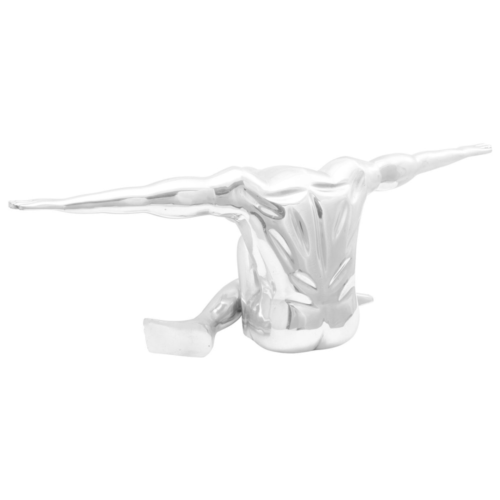 vidaXL Sculptură gânditorul, argintiu, 91,5x32x33 cm, aluminiu