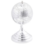 vidaXL Sculptură glob, argintiu, 16.5x14x26 cm, aluminiu vidaXL Sculptură glob, argintiu, 16.5x14x26 cm, aluminiu