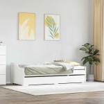 vidaXL Pat de zi cu șutul fără saltea „IRUN” Alb 90x200 cm
