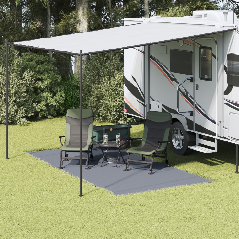 vidaXL Accesoriu pentru cort Albastru-gri Poliester 200 x 400 cm Pliabil