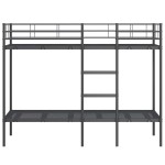 vidaXL Pat supraetajat fără saltea negru 80x200 cm oțel
