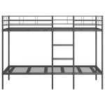 vidaXL Pat supraetajat fără saltea negru 90x190 cm oțel