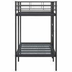 vidaXL Pat supraetajat fără saltea negru 90x190 cm oțel