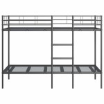 vidaXL Pat supraetajat fără saltea negru 100x190 cm oțel vidaXL Pat supraetajat fără saltea negru 100x190 cm oțel