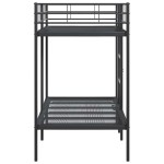 vidaXL Pat supraetajat fără saltea negru 100x190 cm oțel vidaXL Pat supraetajat fără saltea negru 100x190 cm oțel