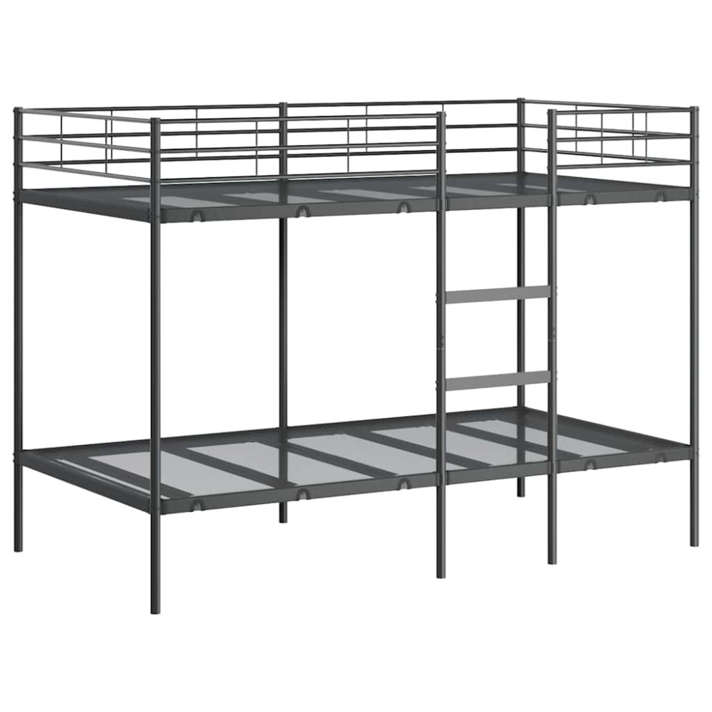vidaXL Pat supraetajat fără saltea negru 100x200 cm oțel