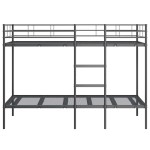 vidaXL Pat supraetajat fără saltea negru 100x200 cm oțel