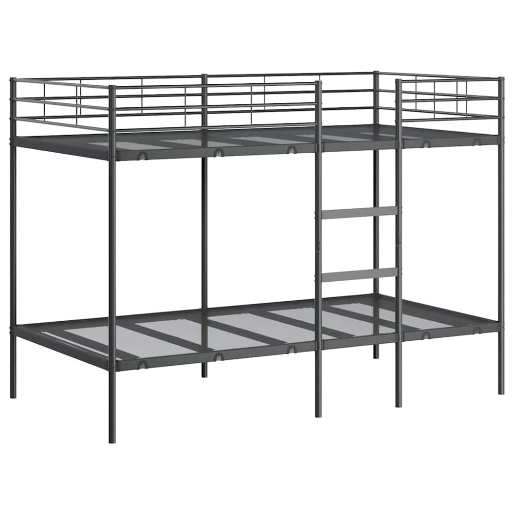 vidaXL Pat supraetajat fără saltea negru 107x203 cm oțel