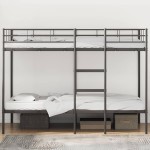 vidaXL Pat supraetajat fără saltea negru 107x203 cm oțel vidaXL Pat supraetajat fără saltea negru 107x203 cm oțel