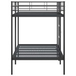 vidaXL Pat supraetajat fără saltea negru 107x203 cm oțel vidaXL Pat supraetajat fără saltea negru 107x203 cm oțel