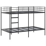 vidaXL Pat supraetajat fără saltea negru 107x203 cm oțel vidaXL Pat supraetajat fără saltea negru 107x203 cm oțel
