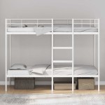 vidaXL Pat supraetajat fără saltea alb 90x190 cm oțel